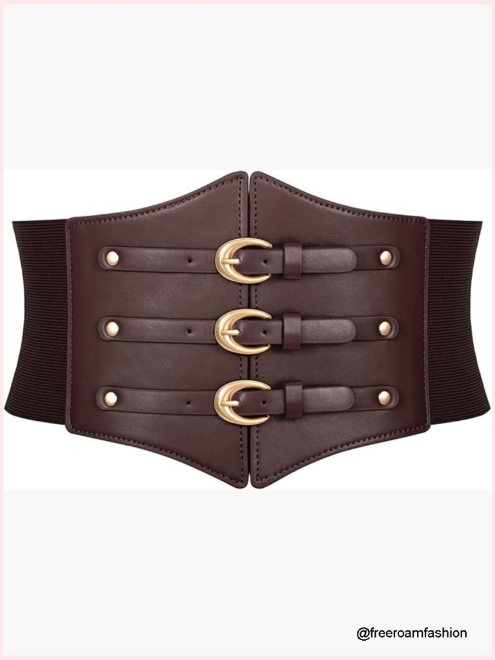 Wide Elastic Corset Belt with Gold Buckle for Daily Cosplay Halloween
